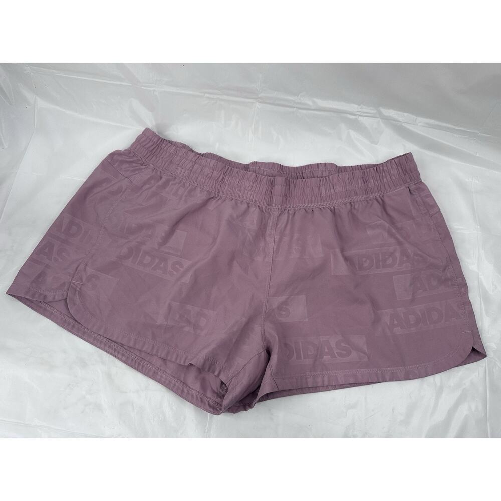 Adidas Shorts Women's XL Lavender Pacer Athletic 3 Stripes Gym Training Running